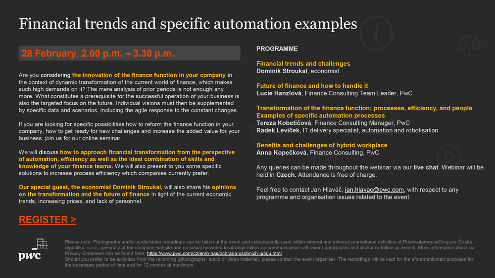 Webinar - Financial trends and specific automation examples
