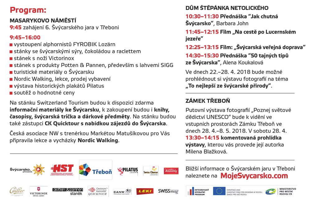 Svycarske jaro v Treboni 2018 program